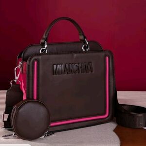 Milanchiva Women's Brown & Pink Handbag NWT